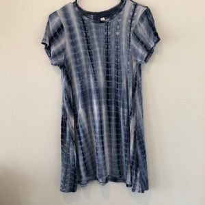 Blue and white tie-dye dress